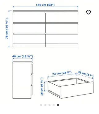 Cajonera IKEA MALM 6 cajones Blanca