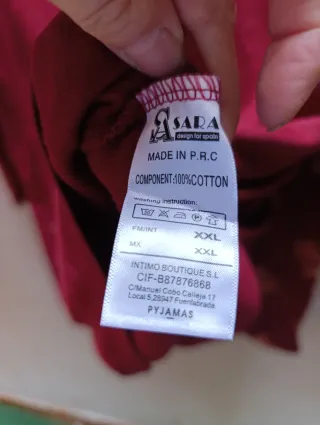 Pijama  Oso Borgoña Da poca talla