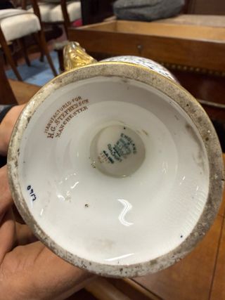 Vaso inglese porcellana decorato