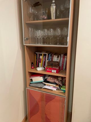 Vitrina Estantería Madera y Cristal