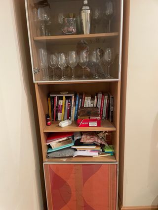 Vitrina Estantería Madera y Cristal