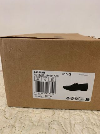 Mocasines de piel negros Mango Talla 44