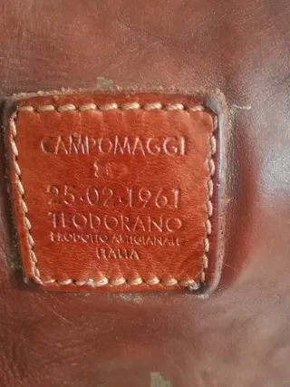Borsa a tracolla Campomaggi marrone/rossa