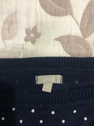 Maglietta blu pois manica 3/4