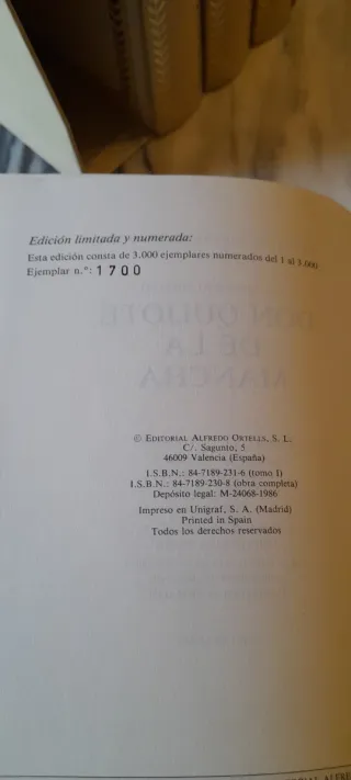 edición limitada IV centenario 4 tomos