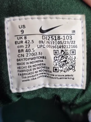 Nike Air Flight Blancas Verdes Talla 42.5