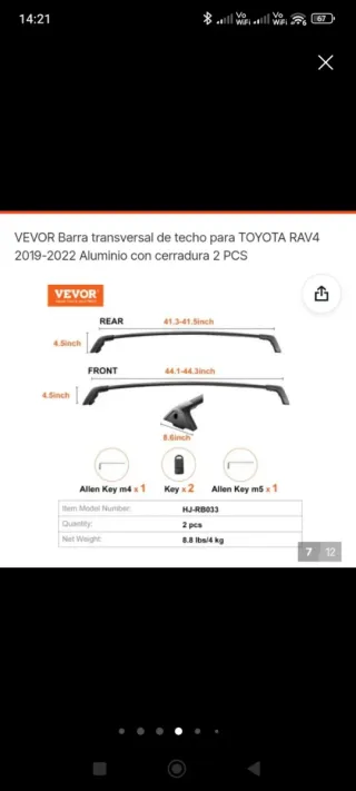 Barras de coche Toyota RAV4 2022