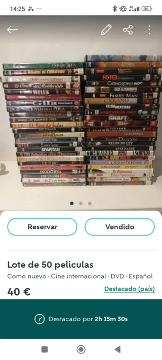 Lote 50 Películas DVD Cine Internacional