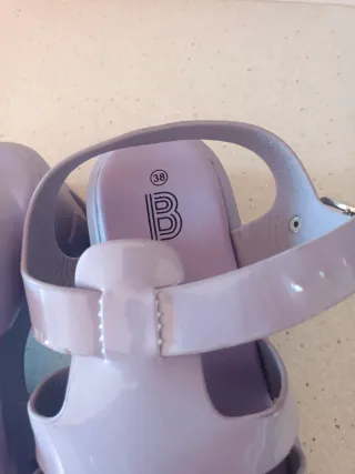 Sandalias moradas plataforma mujer