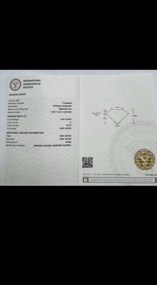 Diamante Certificado IGI 0.26 ct D/VS2