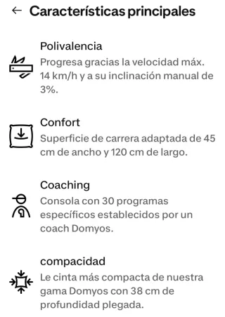 Cinta de correr Domyos RUN 100. Solo 36h de uso.