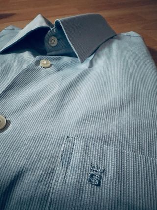 Camisa de manga larga de vestir￼,SUYBALEN azul