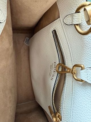 Bolso Guess Piel Blanco y Dorado Orginal