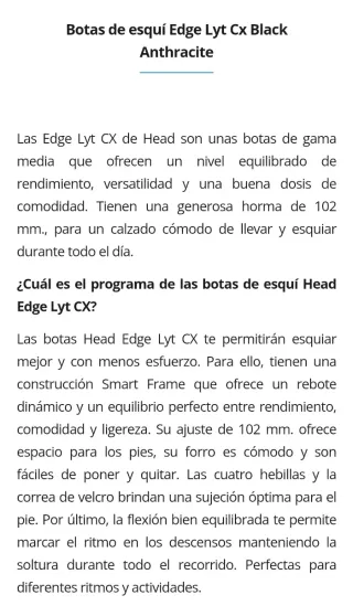 Botas de esquí ski HEAD talla 29-29.5