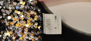 Vestido lentejuelas plateado Zara niña T8