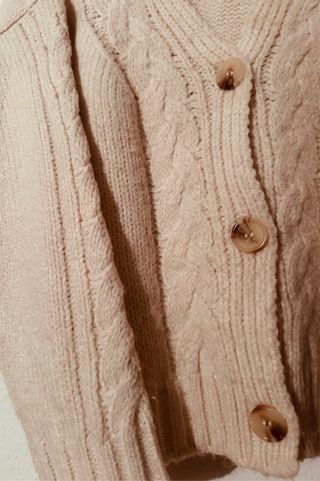 Cárdigan de punto TEX beige talla XL