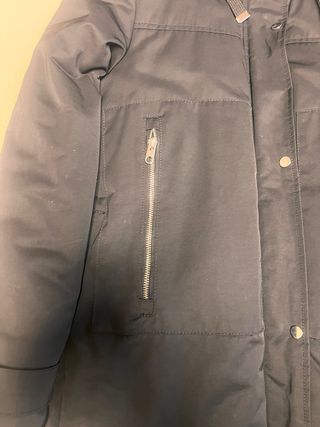 Abrigo Zara mujer Negro con Capucha y Pelo