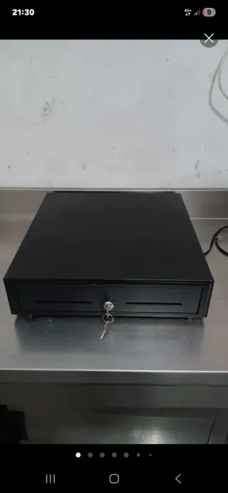 Cajón registradora monedas y billetes