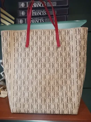 Bolso Shopping CH Beige y Rojo