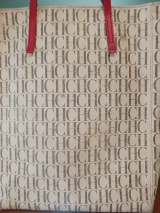 Bolso Shopping CH Beige y Rojo