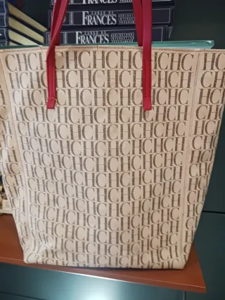 Bolso Shopping CH Beige y Rojo