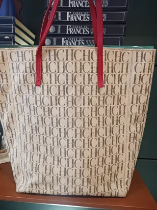 Bolso Shopping CH Beige y Rojo