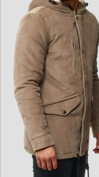 Abrigo o parka Indicode Pana Marrón Claro. Nuevo.