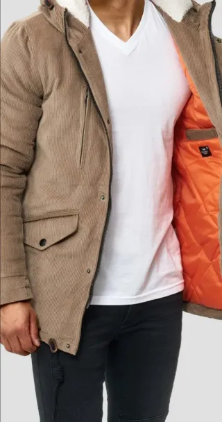 Abrigo o parka Indicode Pana Marrón Claro. Nuevo.