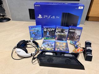 Consola PS4 Pro 1TB + 6 Juegos + Auriculares