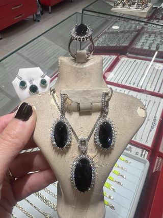 Conjunto Plata Azul y Zafiro