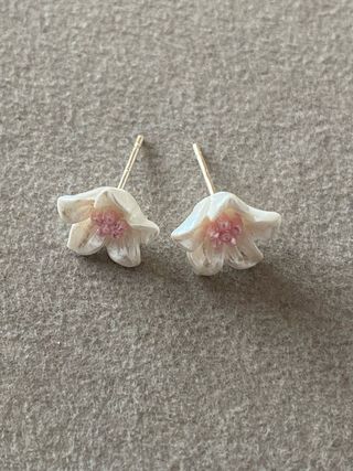 Pendientes Flor Plata y Resina