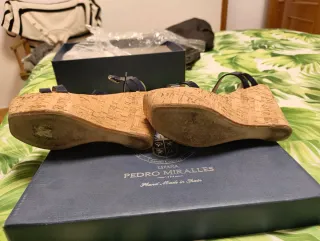 Sandalias Gloria Ortiz plataforma Azul Marino