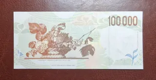 Banconota 100.000 Lire Caravaggio Originale.