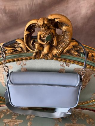 Bolso Michael Kors Azul y Dorado 26x 17 cm Orginal