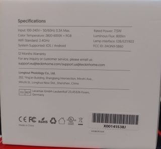 8 Lampadine LED Teckin RGBCW Alexa