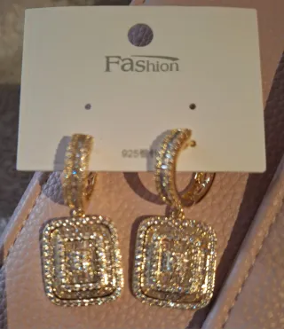 Pendientes de fiesta plata ley dorados