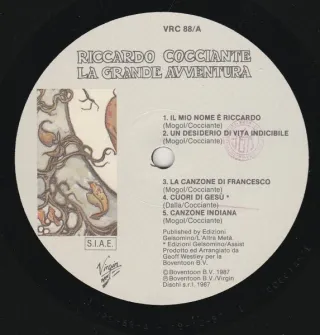 Riccardo Cocciante La Grande Avventura LP 12"