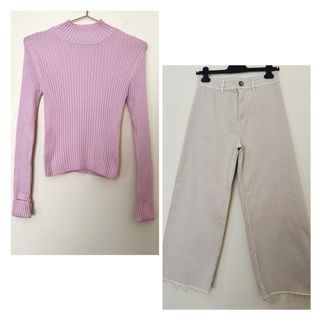 ¡REBAJADO HOY!Jersey rosa + vaquero beige - tallaM