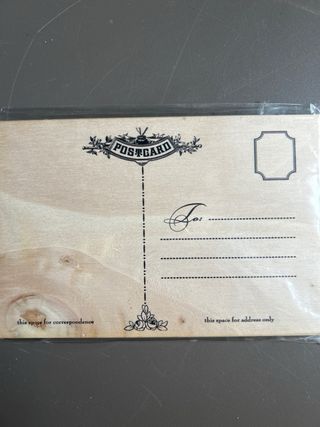 Postal de madera vintage