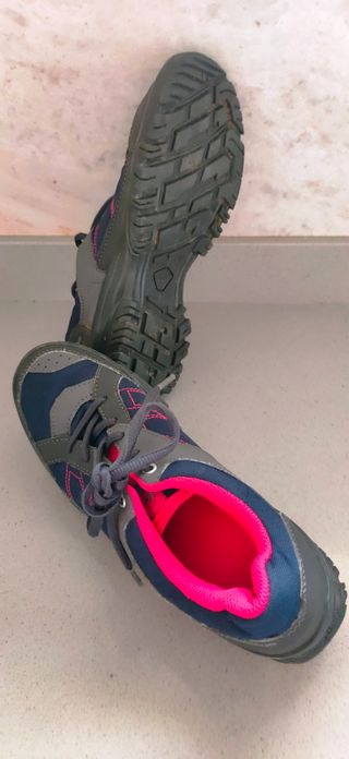 Zapatillas trekking Quechua mujer azul/gris