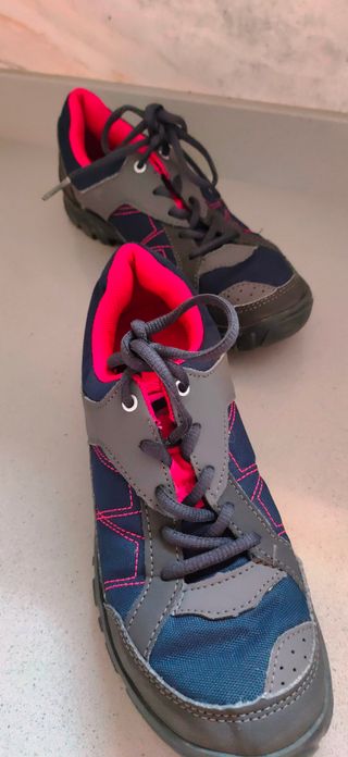 Zapatillas trekking Quechua mujer azul/gris