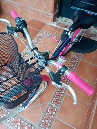 Bicicleta niña BTWIN paseo azul y rosa