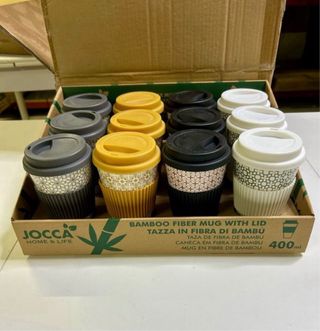 12 Tazas Bambú 400ml