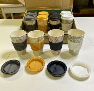 12 Tazas Bambú 400ml