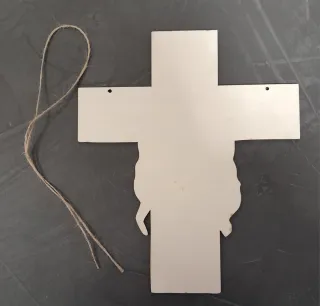 Crocifisso Gesu' Cristo su legno riciclato 22x26