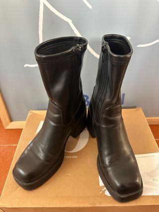 Botines negros tacón ancho