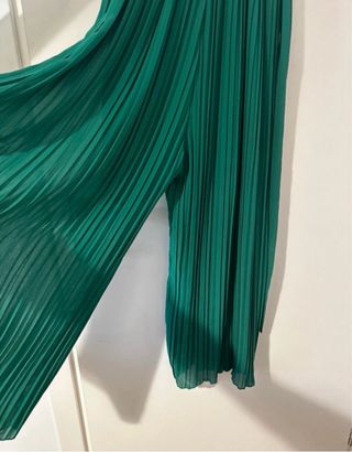 Tuta elegante verde pantagonna elastica