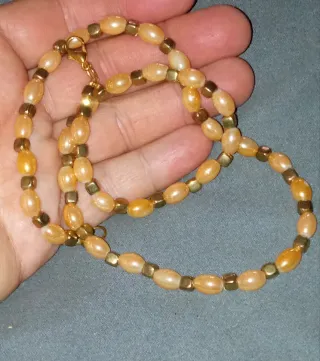 Collana vintage Madreperla dorata