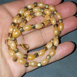 Collana vintage Madreperla dorata