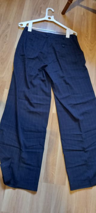 Pantalón de vestir azul rayas mujer